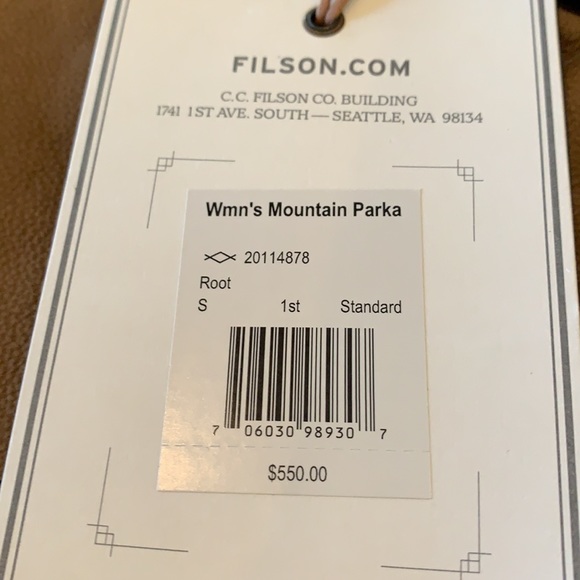 C.C. Filson Women’s Mountain Parka, Filson Jacket, Coat NEW Root - Picture 5 of 10